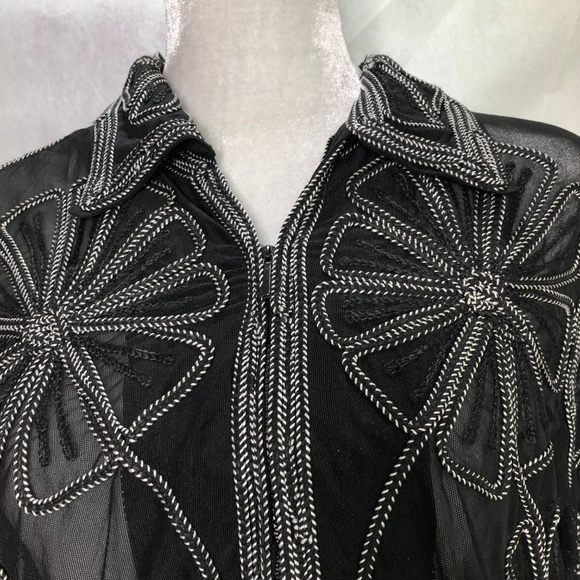 Stonebridge Semi Sheer zipper front jacket detailed embellishment - Picture 6 of 8